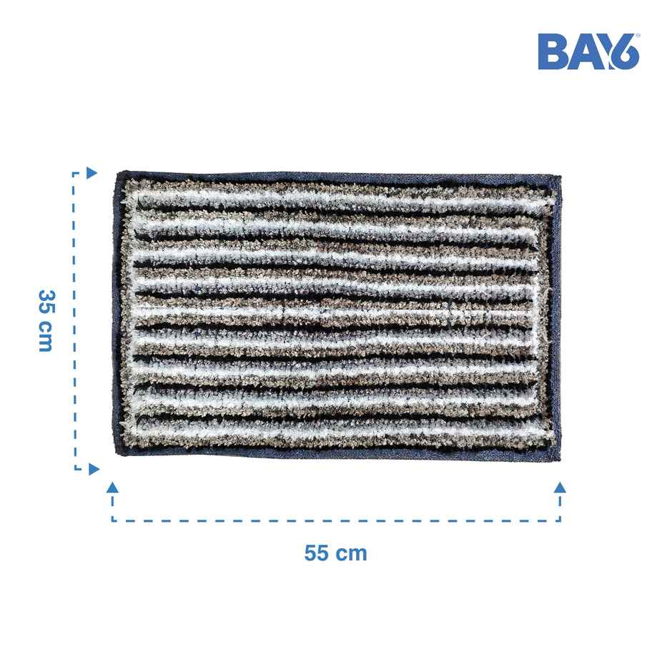 BAY6 Sona Microfiber Anti- Skid Doormat Set | 35 x 55 cm - Grey