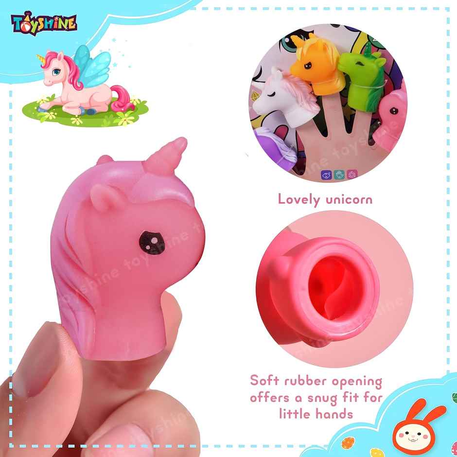 Toyshine 5 Pc Cute Unicorn Interactive Storytelling Safe & Non-Toxic Baby Finger Puppet Toy Set