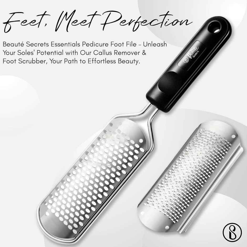 Beaute Secrets Essentials Pedicure Foot File Callus Remover Black Foot Scrubber For Hard Skin