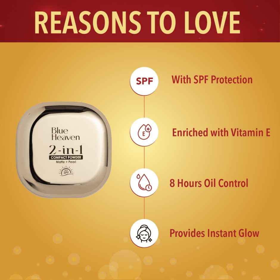 Blue Heaven 2-In-1 Festive Compact Powder For Women - Honey