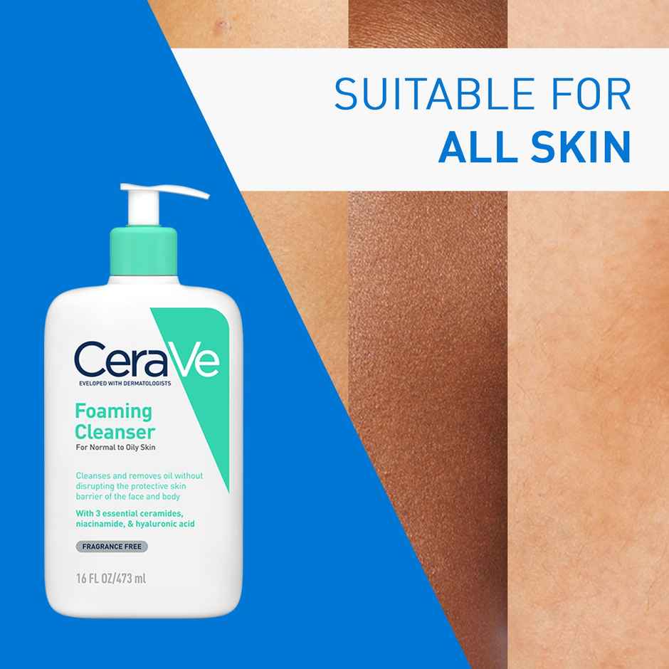 CeraVe Foaming Cleanser Face Wash For Oily Skin With Ceramides, Dermatologist Recommended