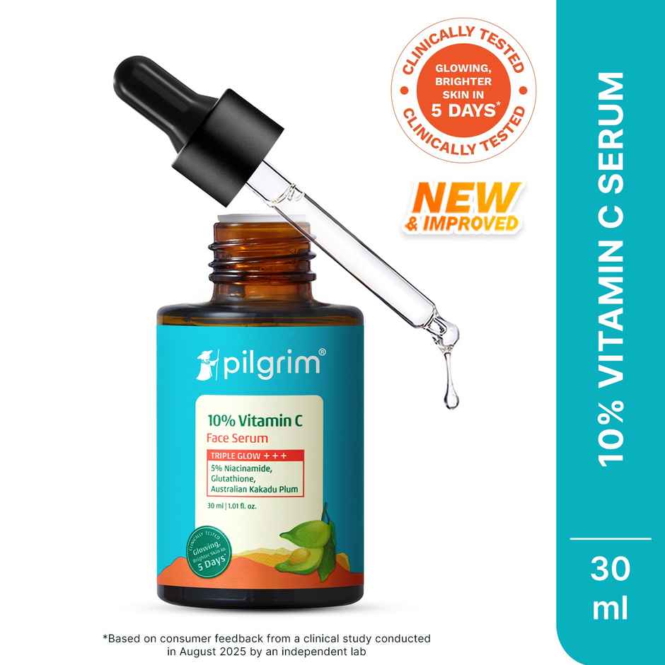 Pilgrim 10% Vitamin C Face Serum with 5% Niacinamide Reduces Dark Spots & Evens Skin Tone