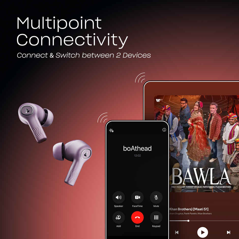 boAt Nirvana Ion ANC Pro TWS Earbuds, Hi-Res Audio with LDAC, ANC, 120 HRS Playback, MultiPoint Bluetooth - Rose Quartz