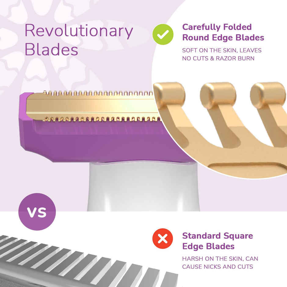 Caresmith Bloom Bikini Trimmer: Rechargeable Design with Extra Shaver for a Smooth, Private Finish