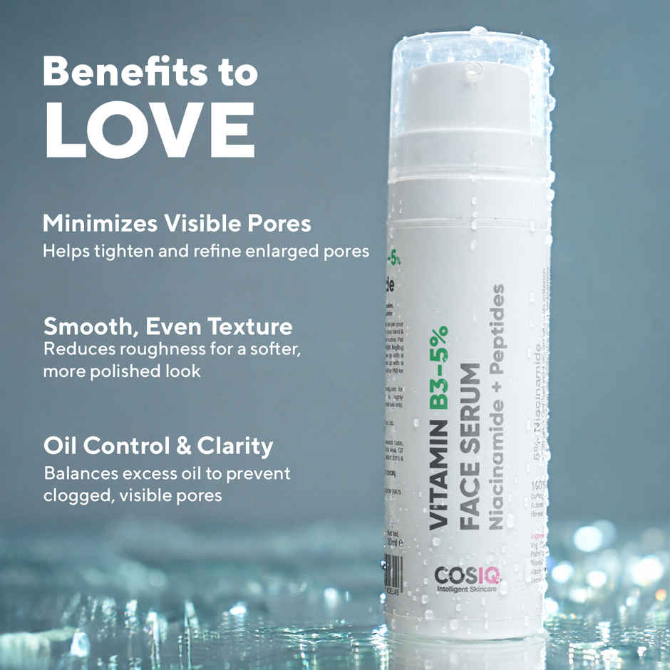 CosIQ 5% Niacinamide Face Serum Refines Pores, Fades Acne Marks & Deeply Hydrates for All Skin Types