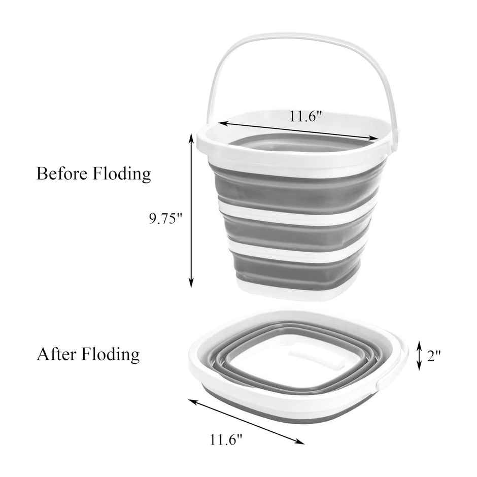 Urbanfix Silicon Folding Bucket | 10 L | Portable Collapsible Bucket