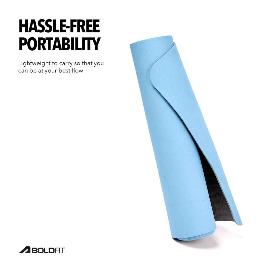 BOLDFIT Yoga Mat Anti-Slip Exercise Mat for Home Gym Workout, Fitness | Grey - 6 mm