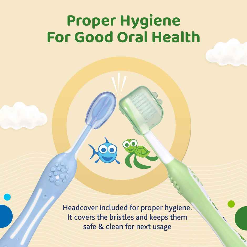 Chicco Toothbrush Set Blue+Green 6M-36M