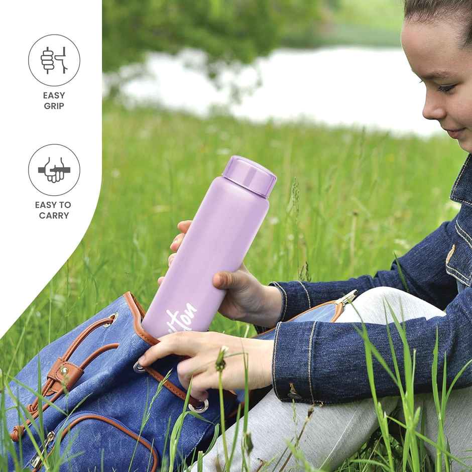 Milton Aqua 1000 Stainless Steel Water Bottle | 950 ml | Purple | Single Walled