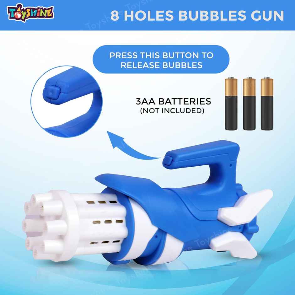 Toyshine 8 Hole Space Shuttle Design Electric Bubbles Gun Gatling Bubble Machine Toy