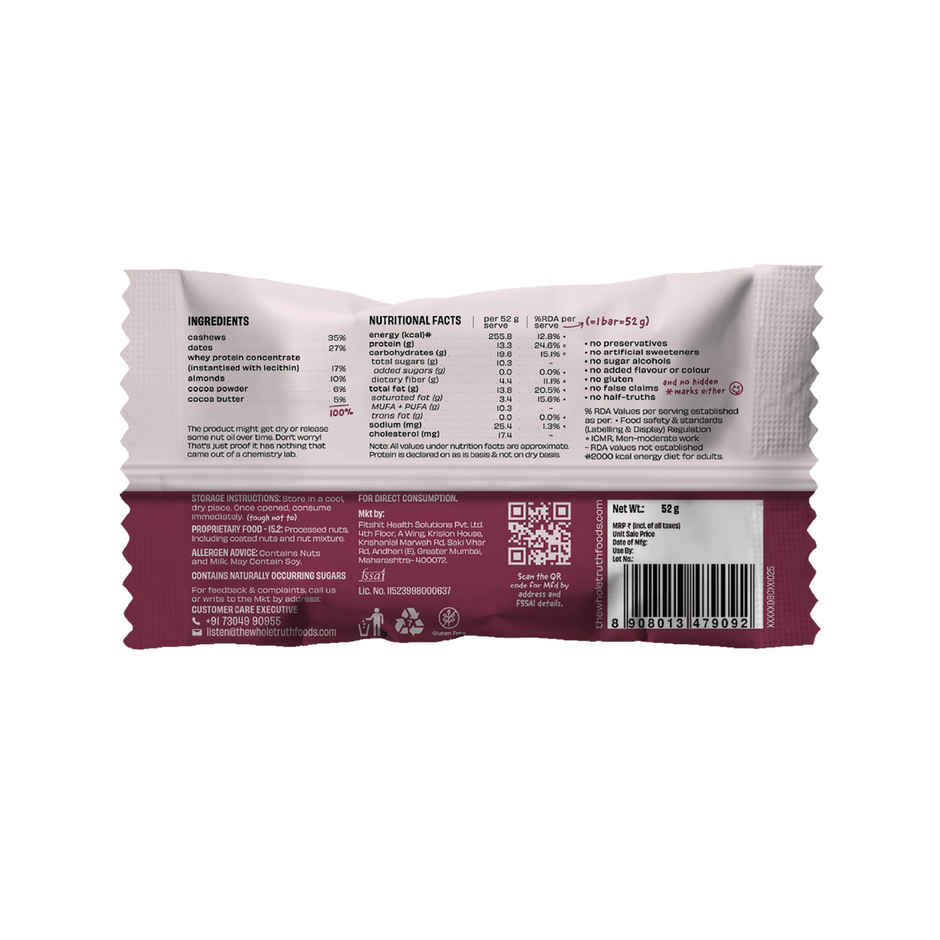 The Whole Truth Double Cocoa Protein Bar