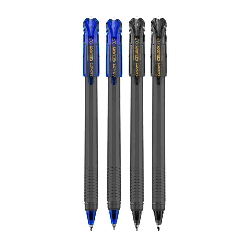 Luxor Schneider Gelaxy Gel Pen Pack Of 4 |2 Blue Pens And 2 Black Pen, Best Gel Pen For Students