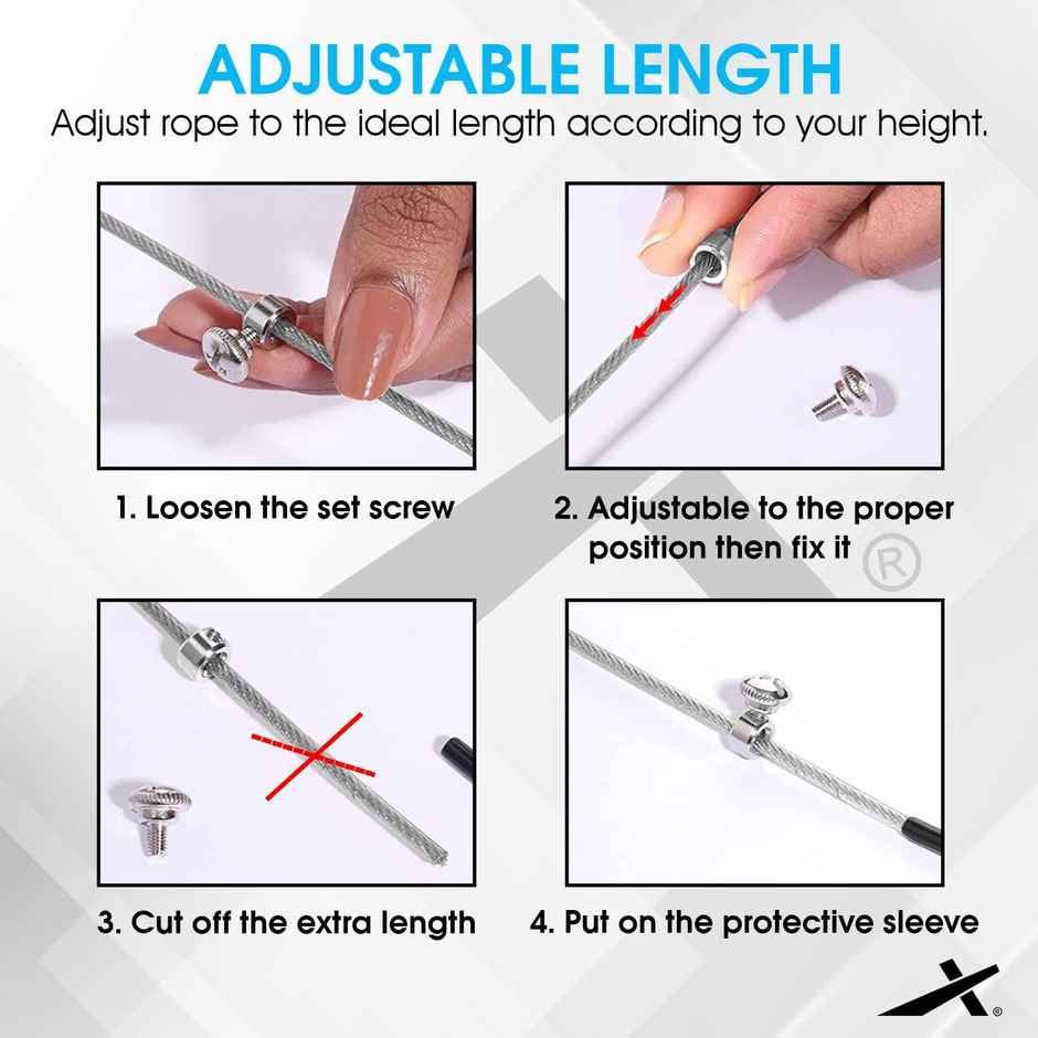 Vector X Vxf-1650 High Speed Steel Skipping Rope Weighted Jump Rope Fitness For Women Men