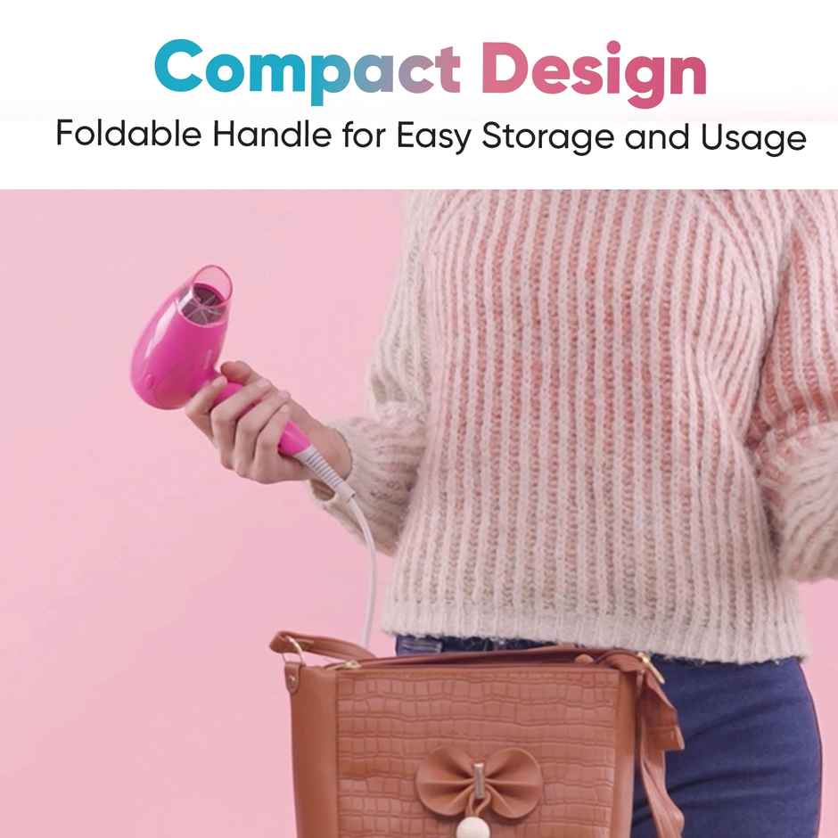 Vega Travel Pro 1200W Hair Dryer for Women with 2 Heat/Speed Settings, Detachable Nozzle (VHDH-33)