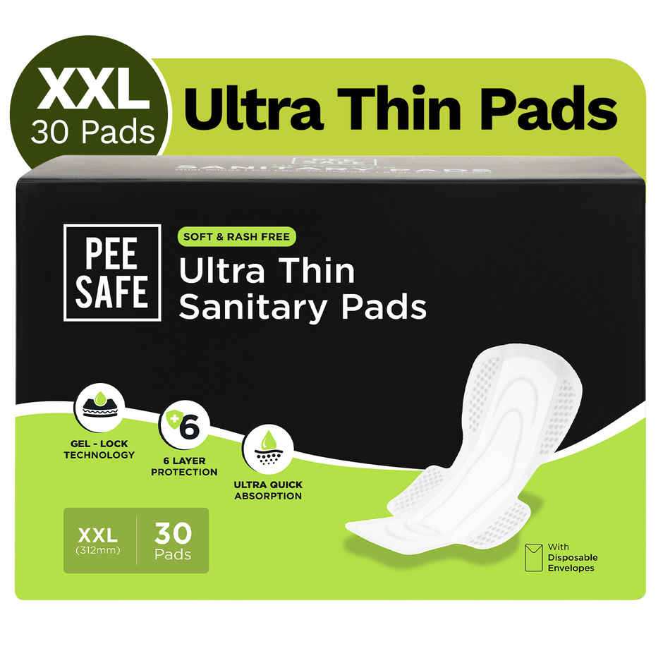 Pee Safe Ultra Thin Rash Free Sanitary Pads XXL (With Paper Disposal Covers)