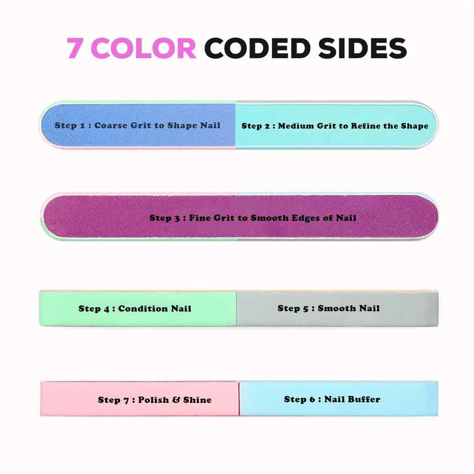 Midazzle 7 Ways Nail Filer and Buffer for Pedicure and Manicure | MIMT4001