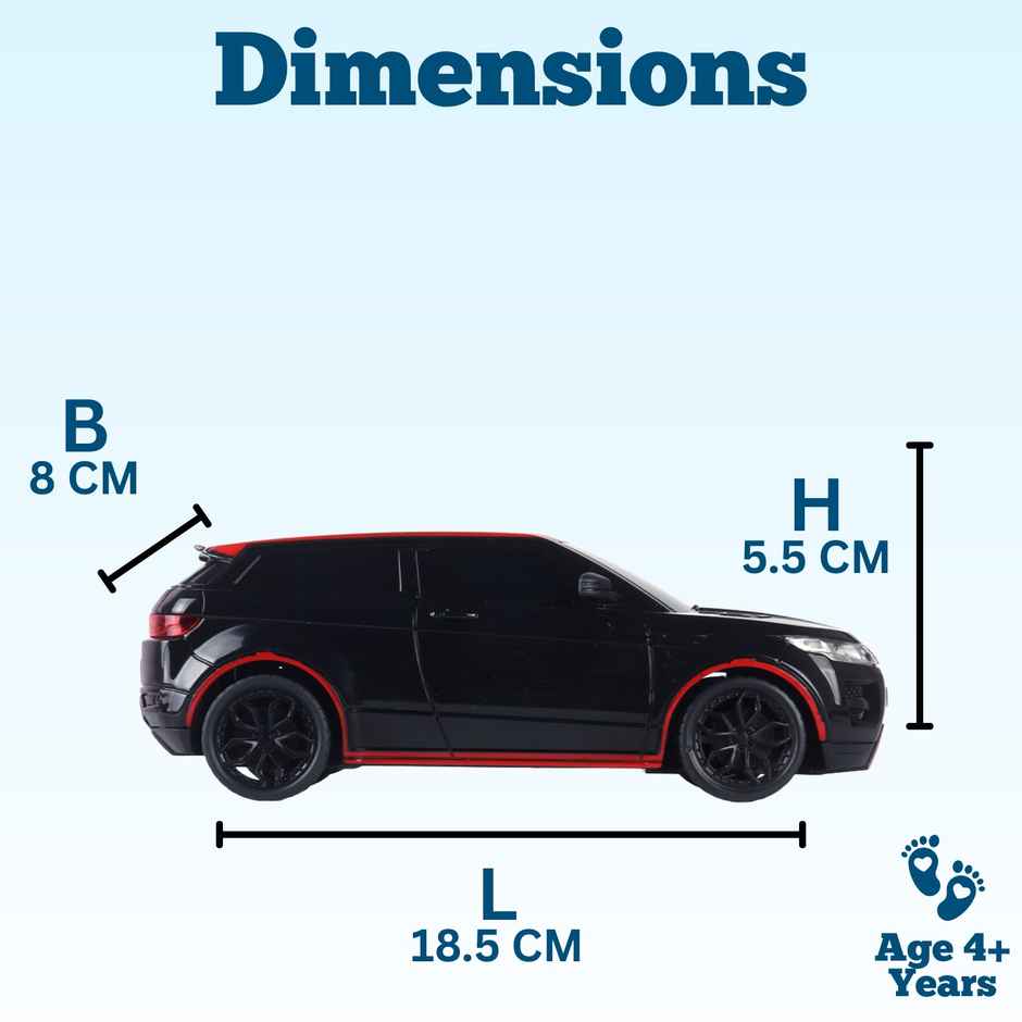 Race N Roll 1:24 Rechargeable Hi Speed Mini Remote Control Car - Rov Black & Red Top