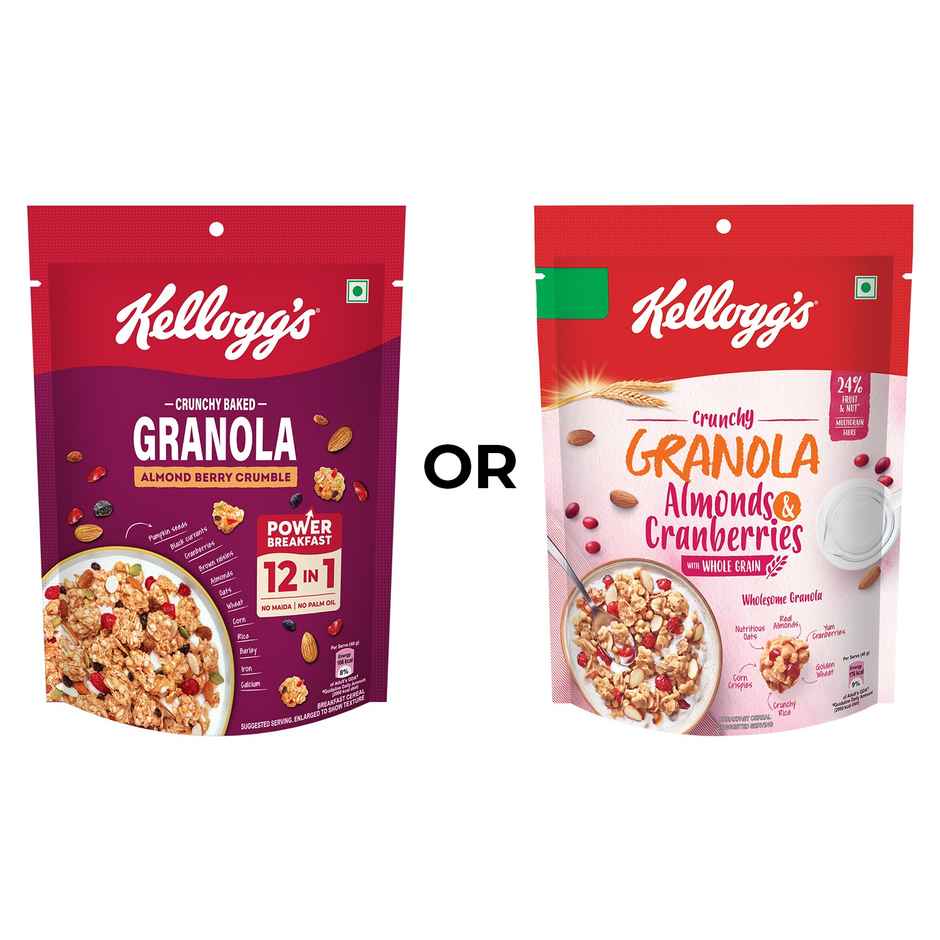 Kellogg's Crunchy Almond Berry Crumble Granola |12-In-1 Power Breakfast | No Maida No Palm Oil