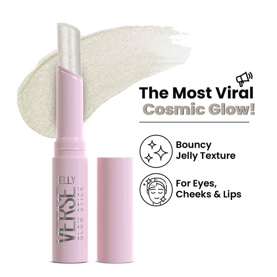 Swiss Beauty Jelly Verse Glow Stick | Rich Colour | Crease-Proof | Sparkling Shine | 4 Moon Drip