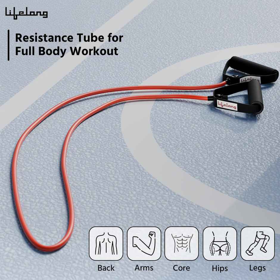 Lifelong 10kg Resistance Tube for Exercise & Strength Training | Red