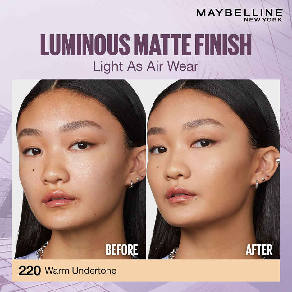 Maybelline New York Super Stay Lumi Matte Liquid Foundation, 220