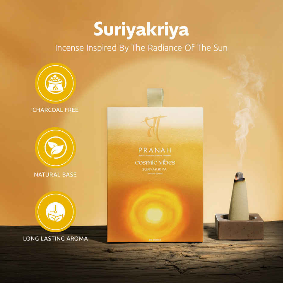 Pranah Cosmic Vibes | Suryakriya | Incense Cones | 25 Cones