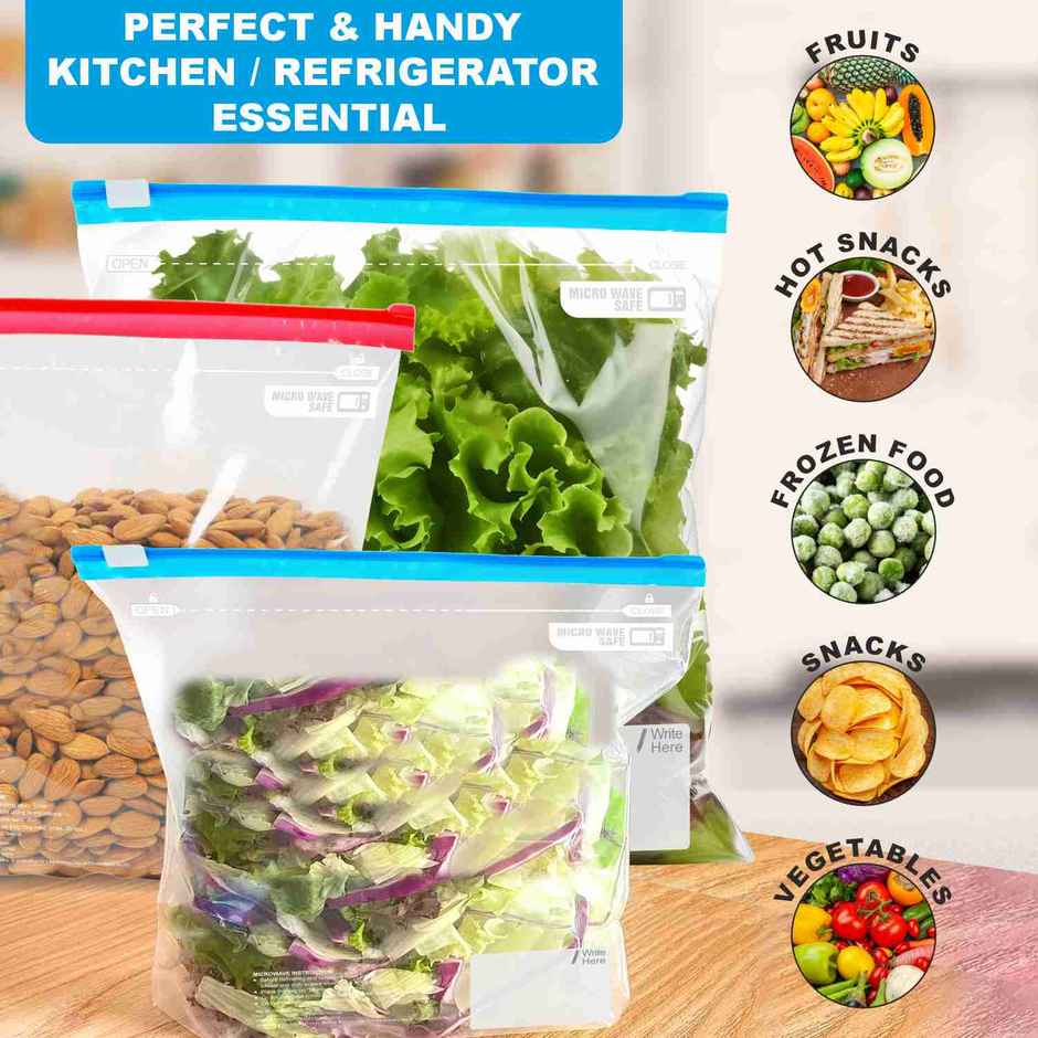 Crystal Zipseal Zipper Bags Combo - S,M, & L