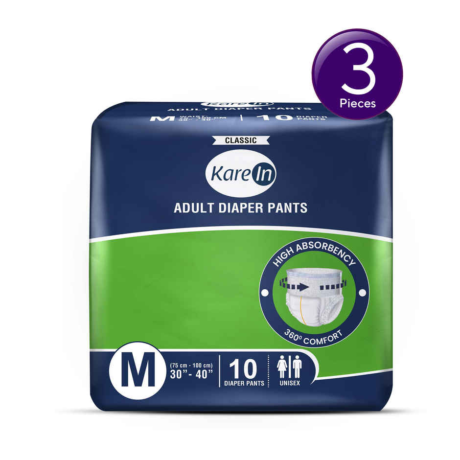 KareIn Classic Adult Diaper (Pants, M , 75-100 cm) Combo 