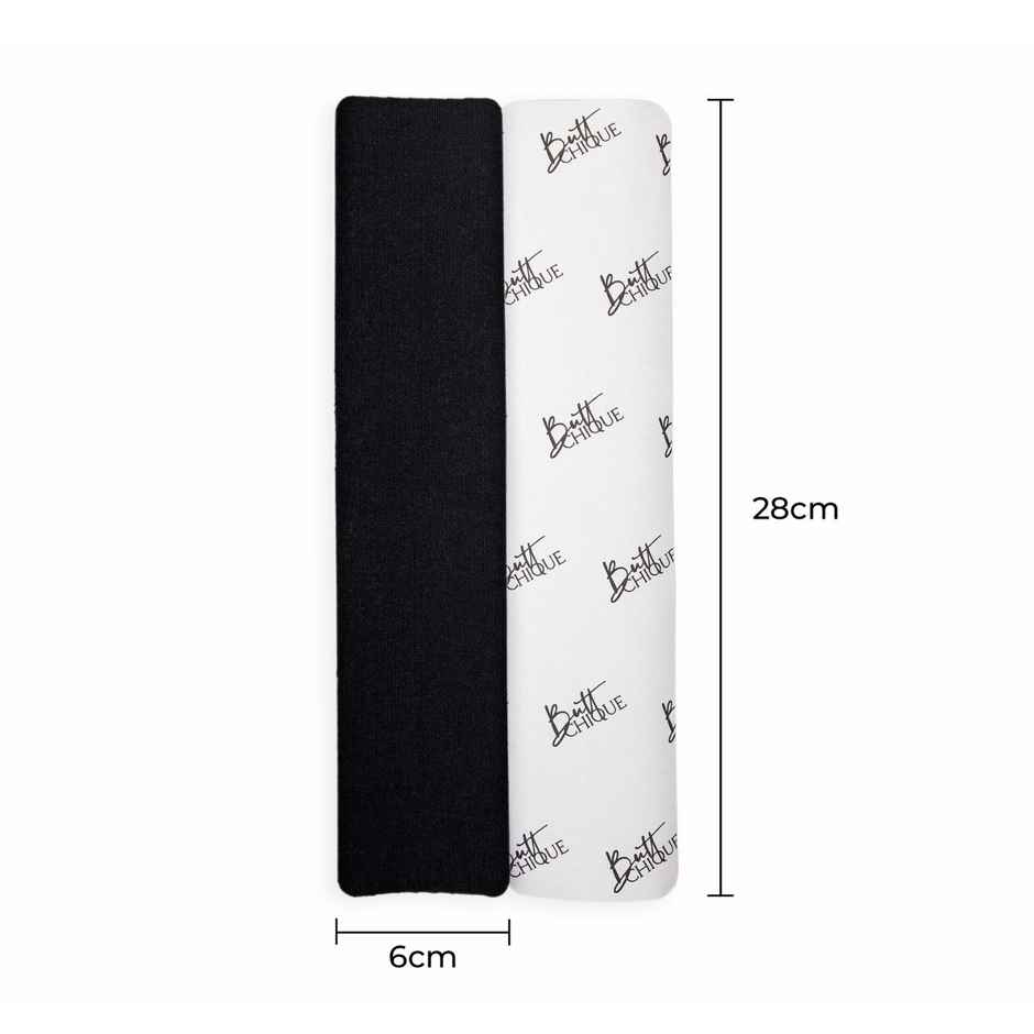 Buttchique Breast Lift Pre-Cut Body Tape Strips (Pack Of 4, Black) (6 X 28 Cms Strips)