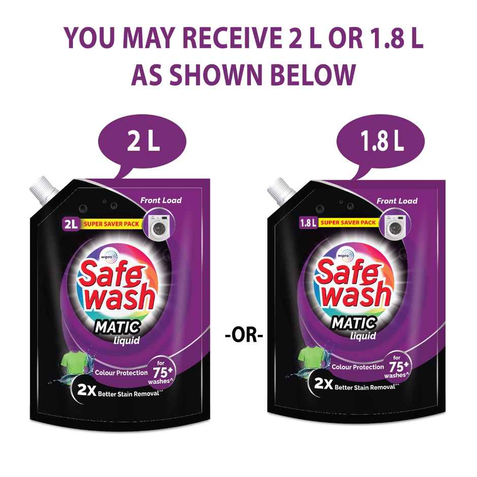 SafeWash Front Load Matic Premium Detergent Liquid | 2X Stain Removal