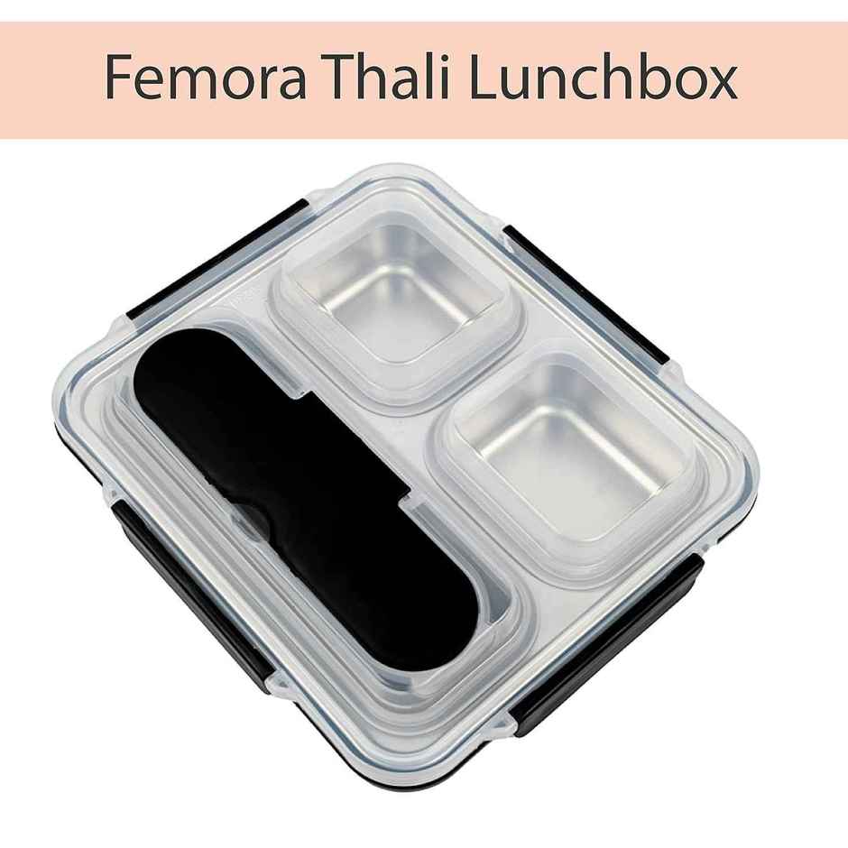 Femora High Steel Container Rectangle Thali Lunch Box For Office ...