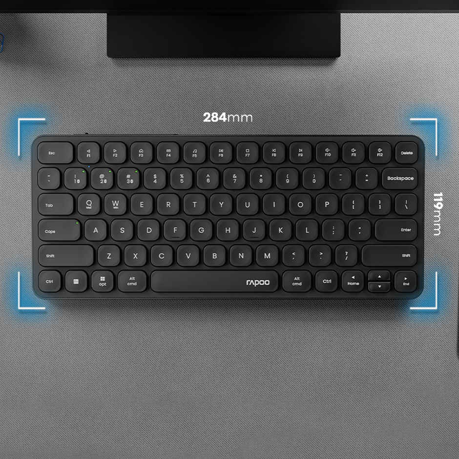 Rapoo E9050L Bluetooth Wireless Multi-Device Keyboard | Connect with 4 Devices | Grey