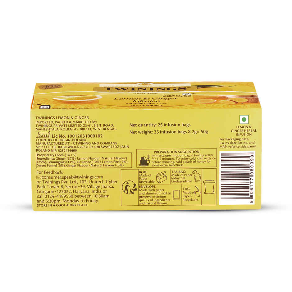 Twinings Ginger And Lemon Herbal Tea