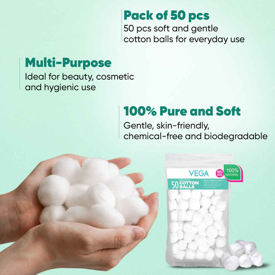 VEGA Care White Cotton Balls | Soft & Absorbent