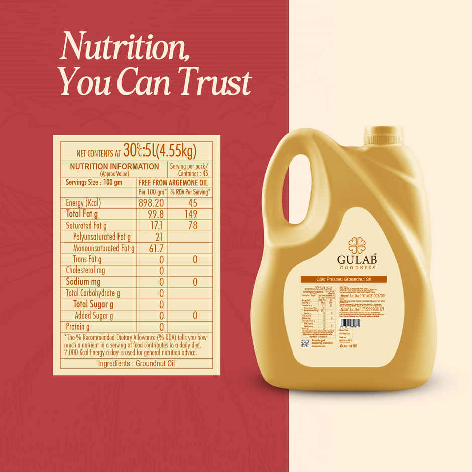 Gulab Groundnut (Peanut) Cold Pressed Oil | Healthy Cooking Oil