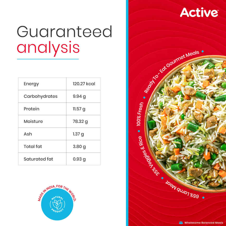 Active Real Mutton Biryani Dog Fresh Food