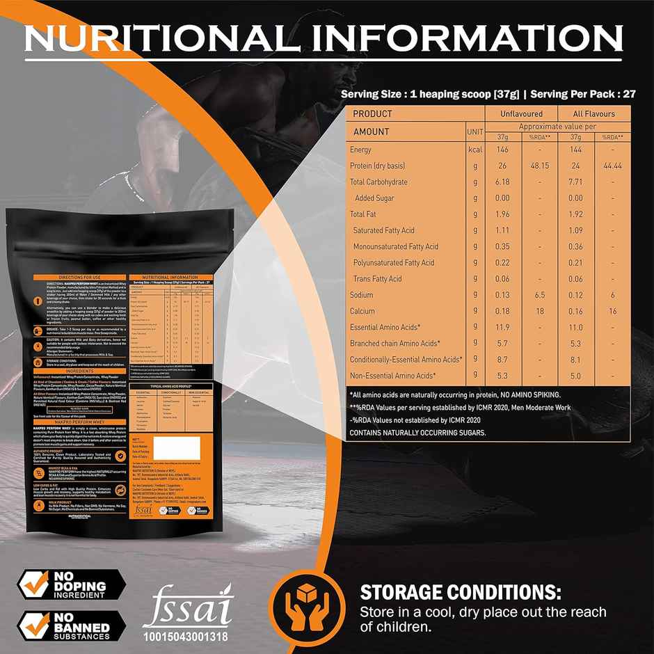 Nakpro Perform Whey Protein Concentrate Chocolate 24G Protein 5.3G Bcaa