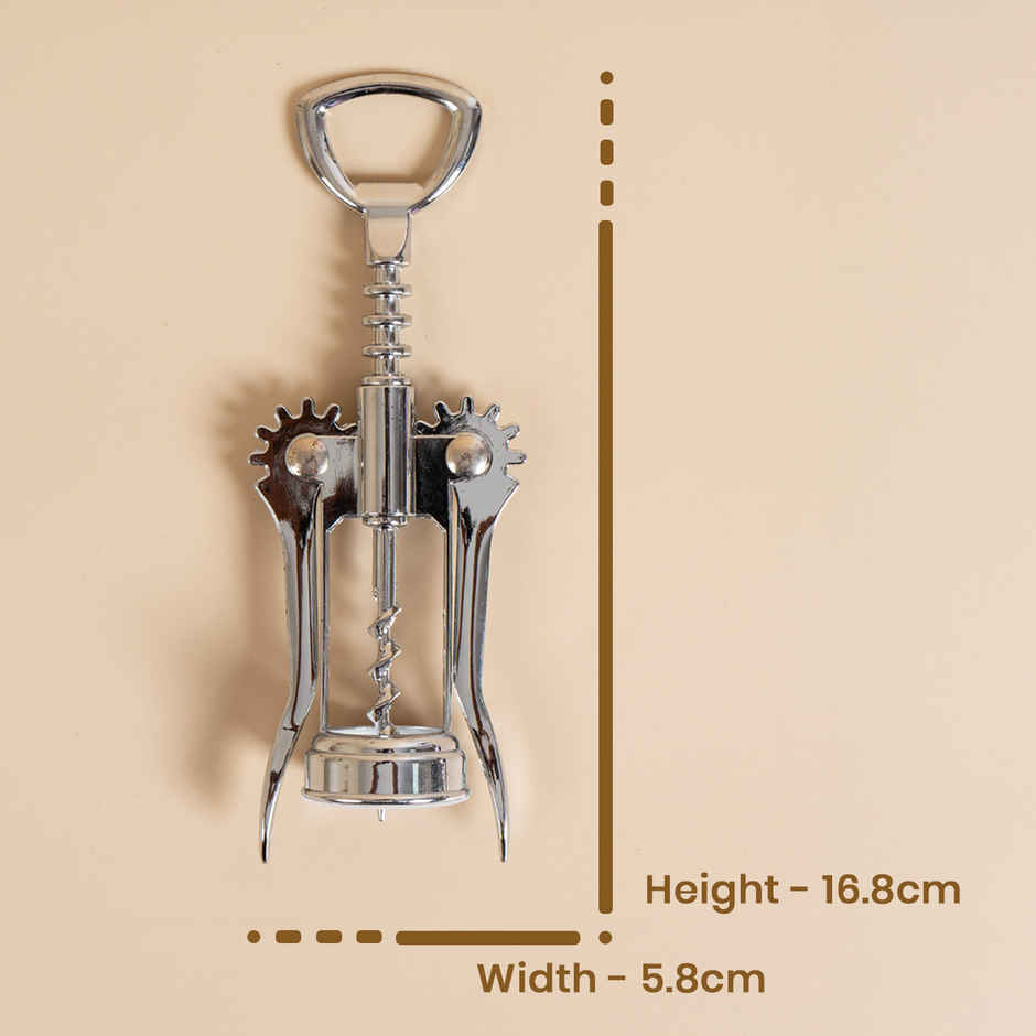 Stainless Steel Cork Screw Opener With Wings