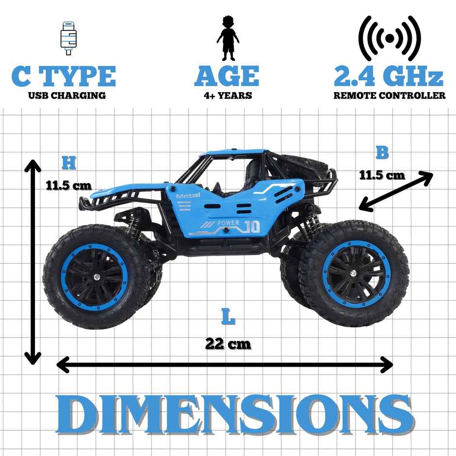 Race n Roll 2.4G Remote Control Rock Crawler Blue