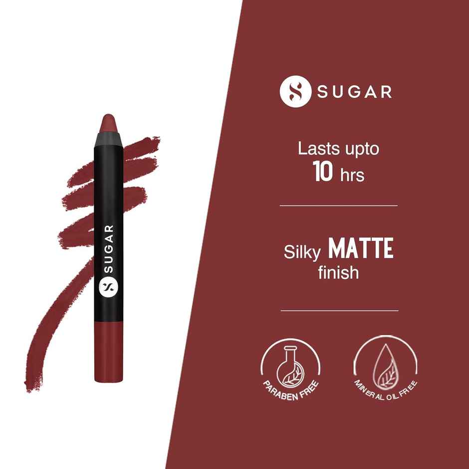 SUGAR Cosmetics Matte As Hell Crayon Lipstick - 15 Stephanie Plum