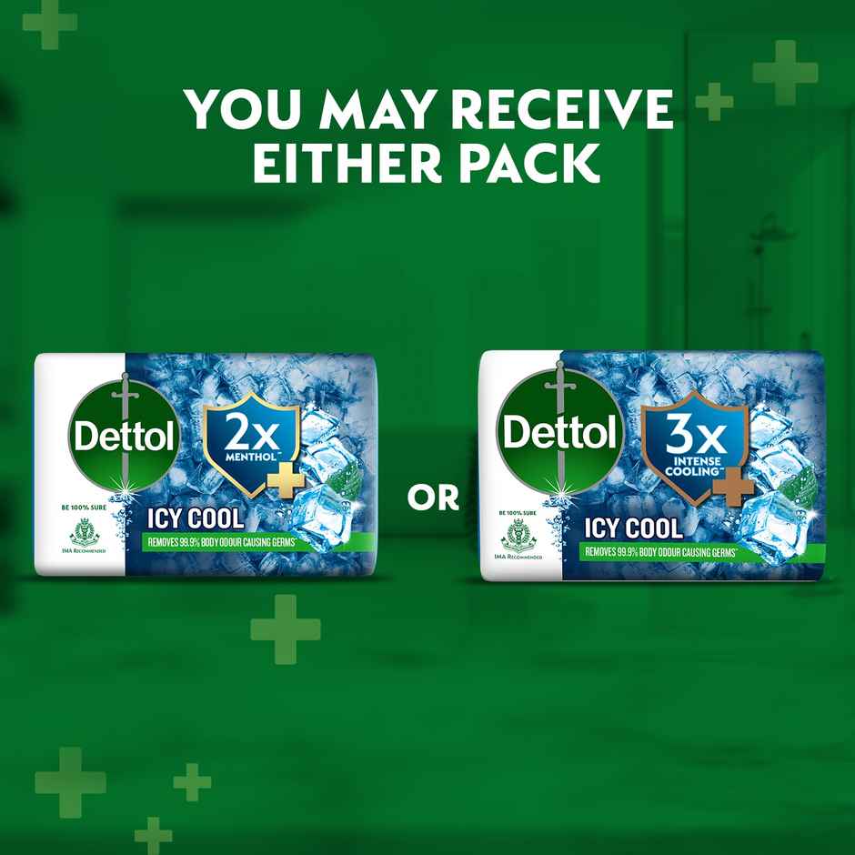 Dettol Icy Cool Bathing Soap Bar with 3X intense cooling