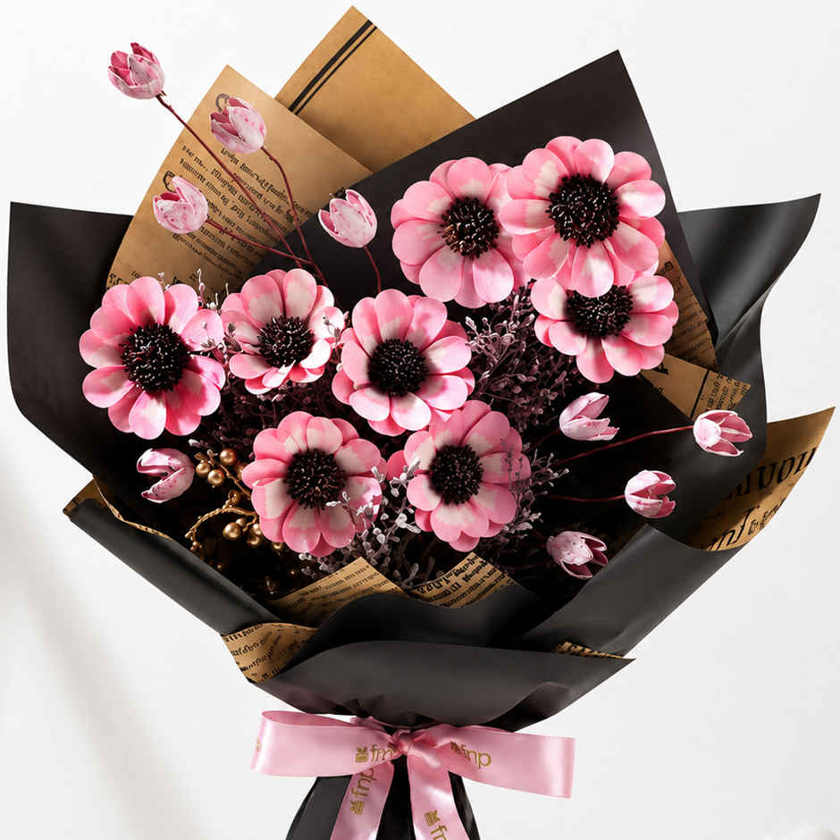 Rustic Shola Pith Flower Bloom Bouquet | Gift Set | FNP