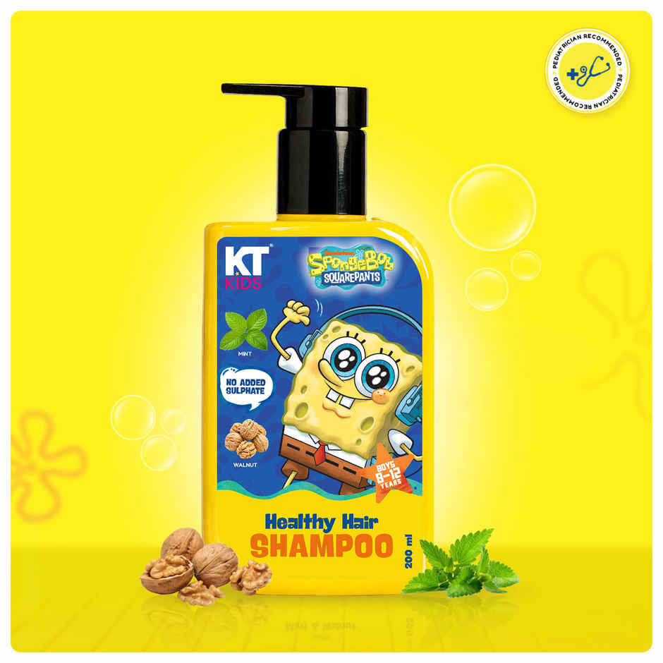 KT Kids Healthy Hair Shampoo Mint and Walnut For Boys 8 to 12 years 1 Pack