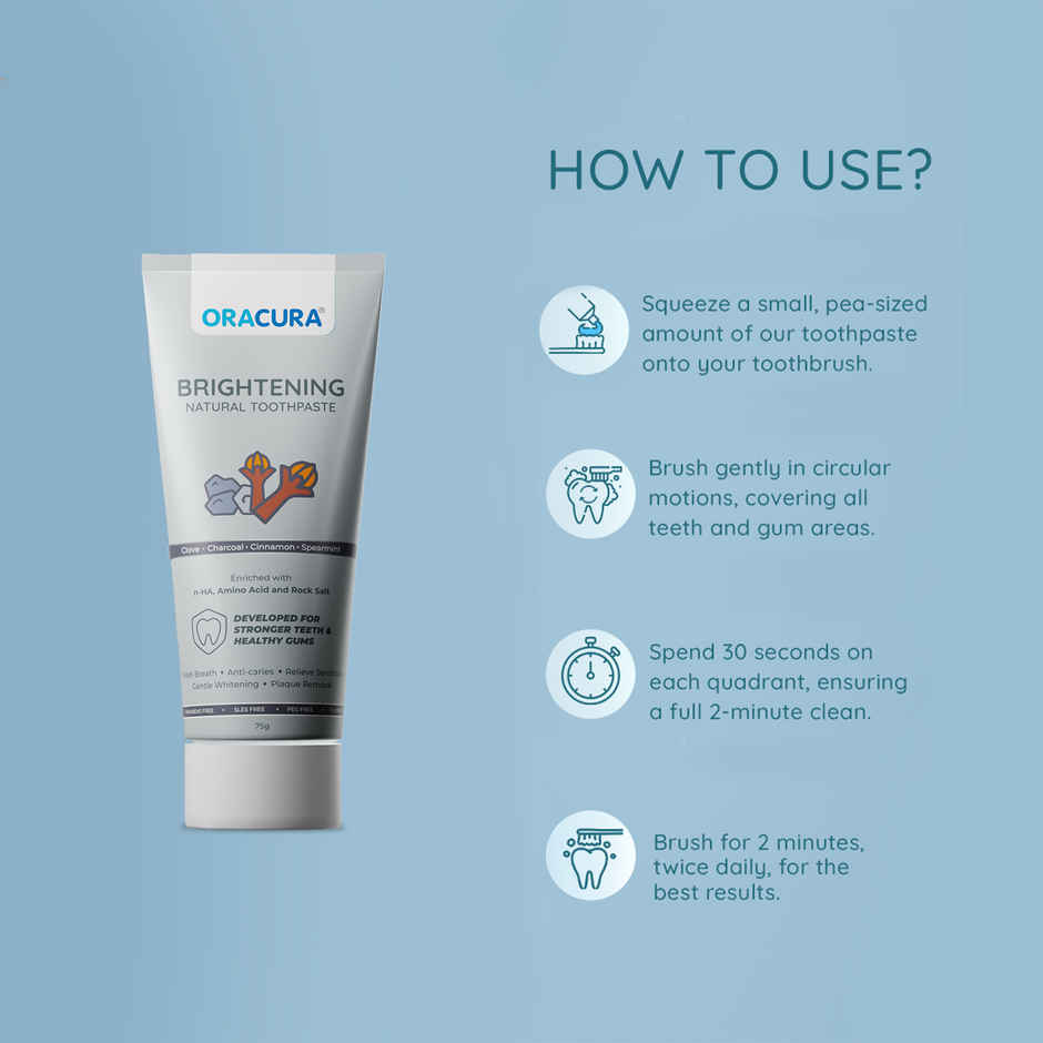 Oracura Brightening Natural Toothpaste Charcoal Combo