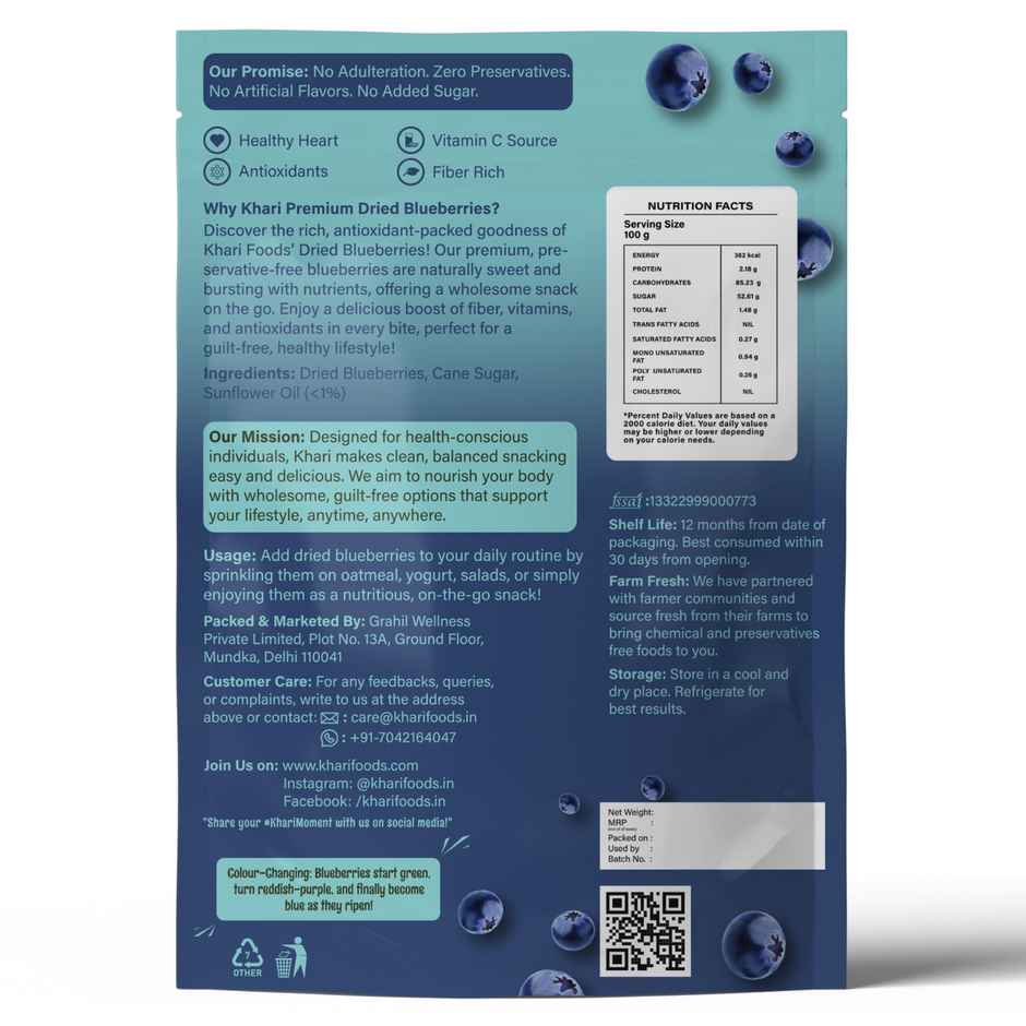 Khari Foods Blueberry Dried