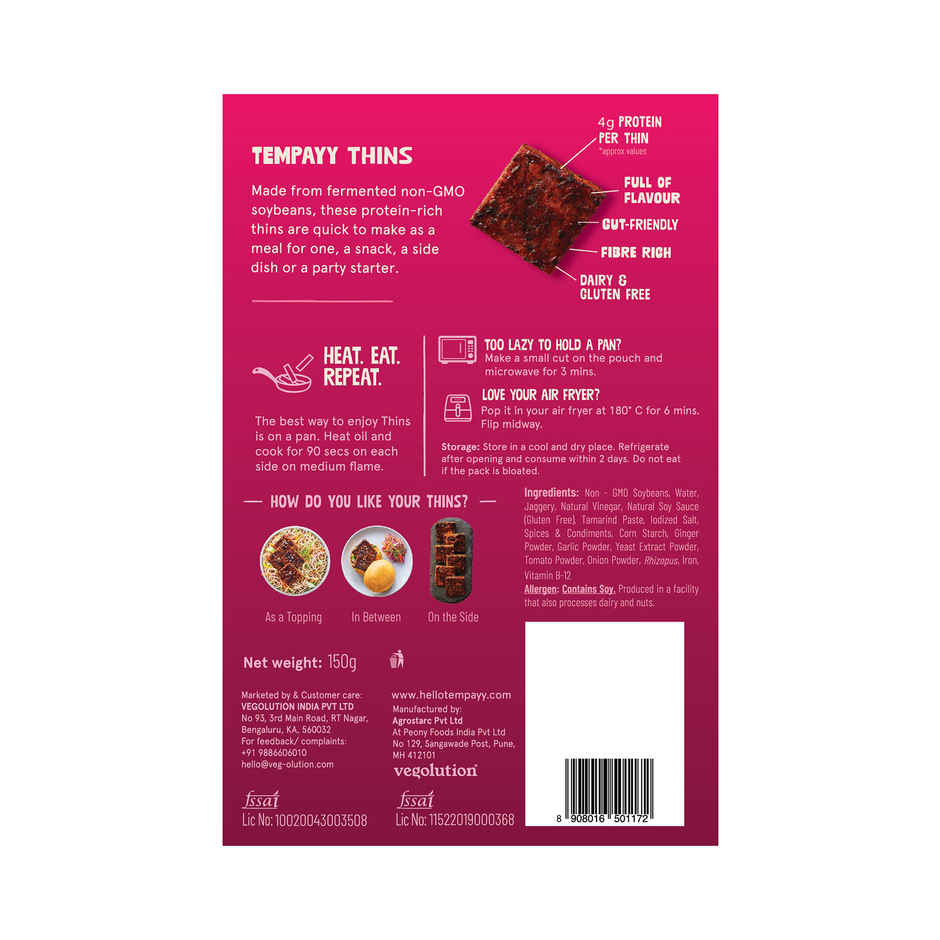 Hello Tempayy Tempeh Thins - Korean Bbq