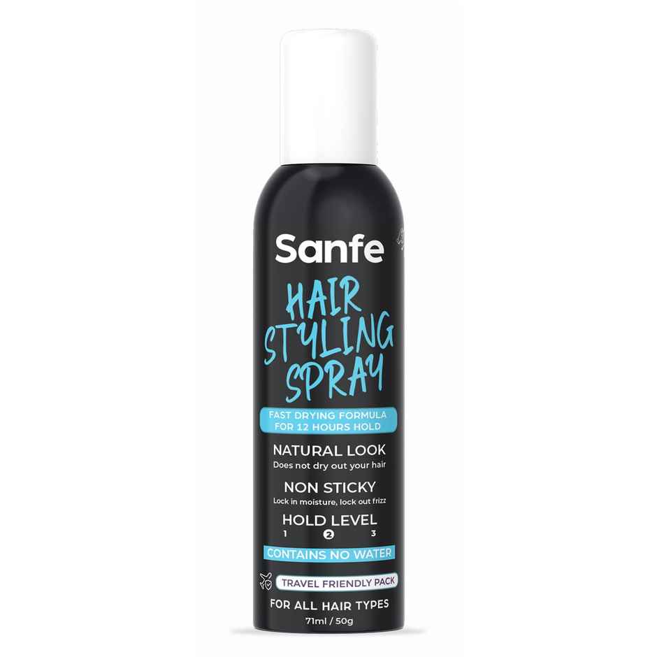 Sanfe Hair Styling Spray Fast Drying Formula, 12 Hours Hold Natural Look, Non-Sticky