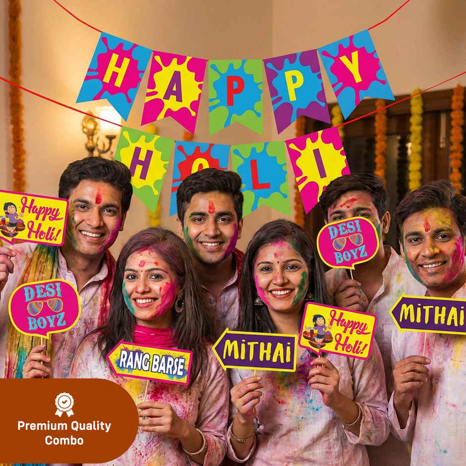 Colorful Holi Props Items Special Multicolor Holi Decoration Set | Party Propz