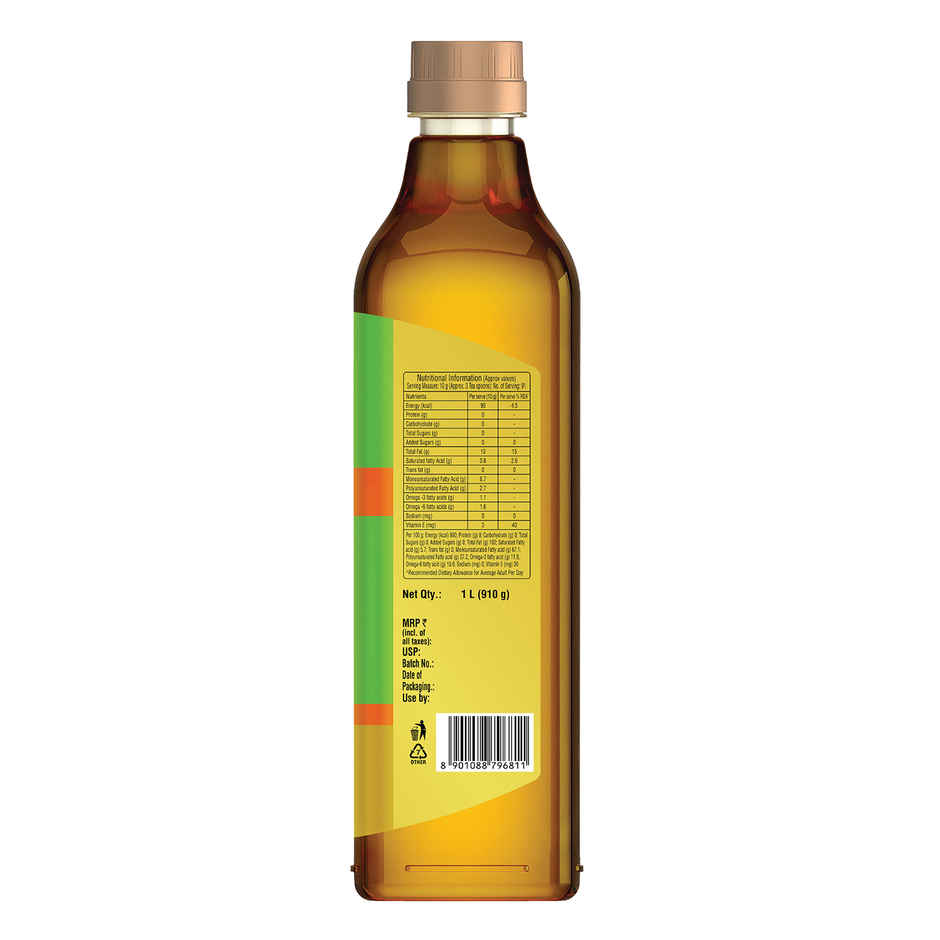 Saffola Cold Pressed Kachi ghani Mustard Oil, 0 trans fat, Unrefined, Chemical free