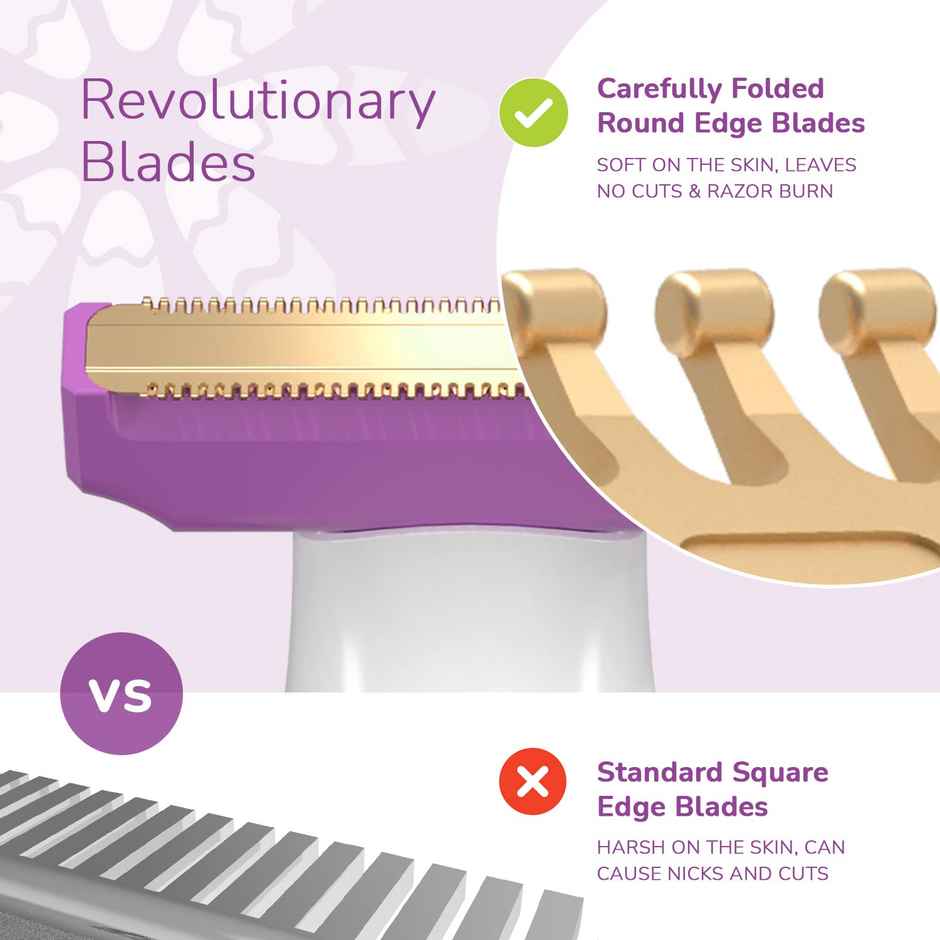 Caresmith Bloom Bikini Trimmer: Rechargeable Design with Extra Shaver for a Smooth, Private Finish